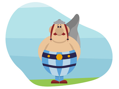 Flat Obelix asterix design designer freelance design illustration obelix uderzo vector