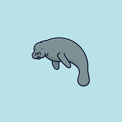 #ManateeAppreciationDay on March 25th icon illustration manateeappreciationday observance vector