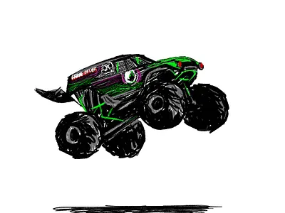 My hero adobe fresco grave digger illustration monster jam