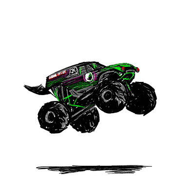 My hero adobe fresco grave digger illustration monster jam