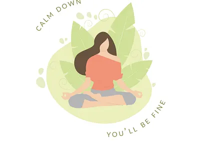 Calming mantra coronavirus covid19 design dribbbleweeklywarmup flat flatdesign girl illustration green illustration illustrator minimal minimal illustration minimalist pastel colours relax typeface typography vector yoga yoga illustration