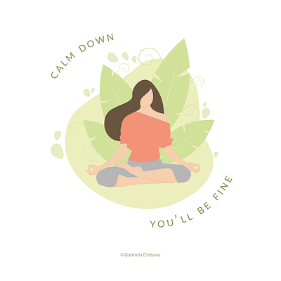 Calming mantra coronavirus covid19 design dribbbleweeklywarmup flat flatdesign girl illustration green illustration illustrator minimal minimal illustration minimalist pastel colours relax typeface typography vector yoga yoga illustration