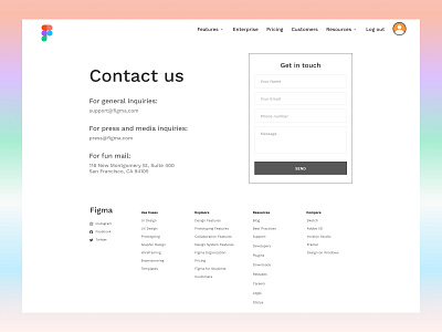 Contact contact us design figma icon logo typography ui design web