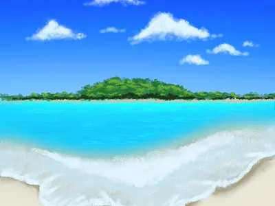 beach beach digital painting illustration ocean procreate simple art