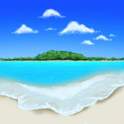 beach beach digital painting illustration ocean procreate simple art