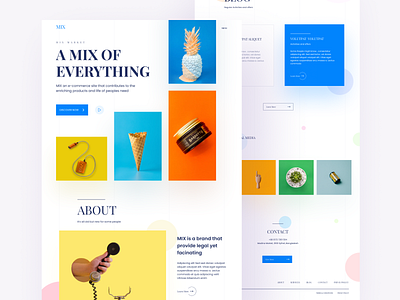 Mix Landing Page about app branding color dashboard debut design e commerce home landing landing page minimal service typography ui ui design ux web webpage website