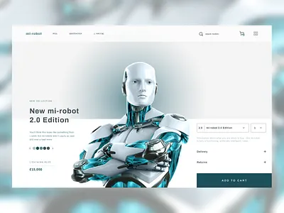 Daily UI Challenge #2 blue branding ecommerce ecommerce shop fun landing page landing page concept landing page design landing pages landingpage robot ui uidesign uiux ux webdesign website website design