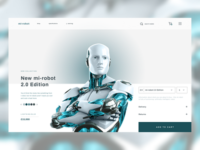 Daily UI Challenge #2 blue branding ecommerce ecommerce shop fun landing page landing page concept landing page design landing pages landingpage robot ui uidesign uiux ux webdesign website website design
