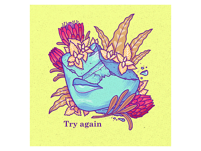 Try Again! composition design digital illustration digitalart flower greek illustration ruins