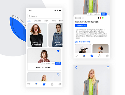 Fashion app blue design fashion fashion app ios ios app design ui ux