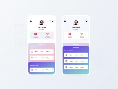 Profile App Design adobe xd app apple clean ui dashboard dayliui gradient design mobile app design mobile design mobile ui profile ui