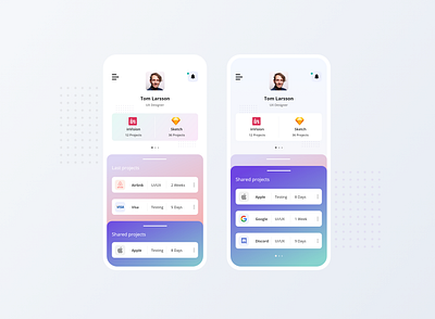 Profile App Design adobe xd app apple clean ui dashboard dayliui gradient design mobile app design mobile design mobile ui profile ui