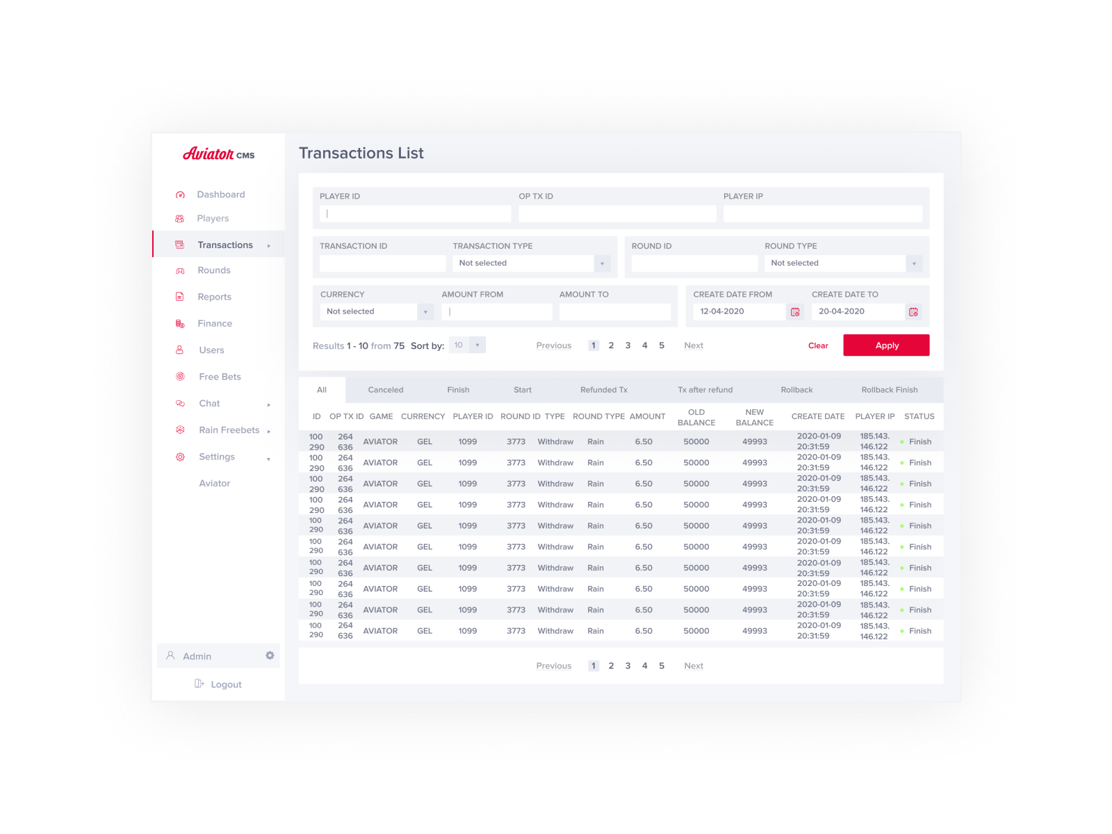 Example of Aviator CMS