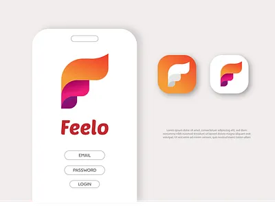 F letter Feelo app art branding illustration lettering logo ui ux vector web