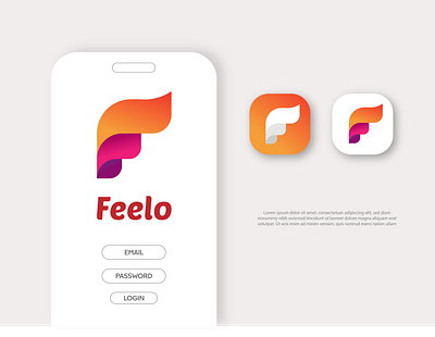 F letter Feelo app art branding illustration lettering logo ui ux vector web