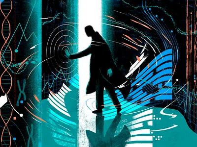 Scientific Breakthroughs data dna editorial editorial illustration health illustration light medical science tech technology