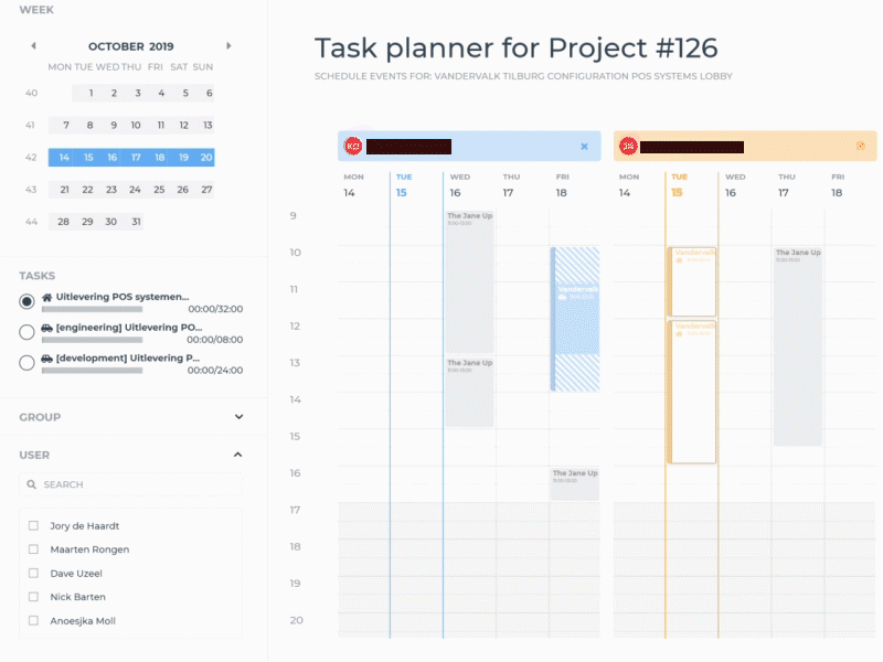 Task planner calendar crm events index hospitality systems planner ui