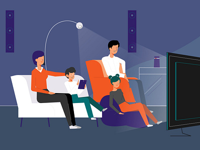 Monclick broadcast 15 sec spot - Family after effects alexa animation broadcast character design deckard977 ecommerce family illustration livingroom mauro mason motion design motiongraphics tv spot