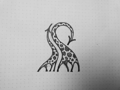 giraffes abstract africa animal drawing giraffes illustration nature spot