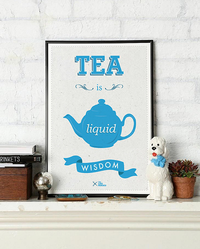 Tea Is Liquid Wisdom graphic graphic design illustraion poster print tea teapot typogaphy