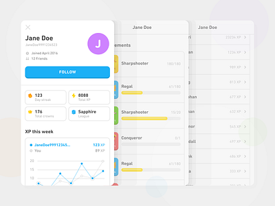 User Profile app din next rounded duolingo follow friend profile stats ui