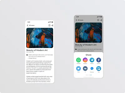 100 DailyUI #010 - Social Share app daily ui dailyui dailyui 010 dailyuichallenge design figma news newspaper share sketch social social share ui ux