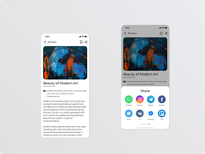 100 DailyUI #010 - Social Share app daily ui dailyui dailyui 010 dailyuichallenge design figma news newspaper share sketch social social share ui ux