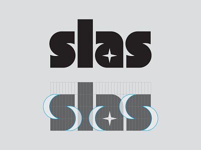 SLAS astronomy crescent moon grid lettering logo logo moon star twinkle