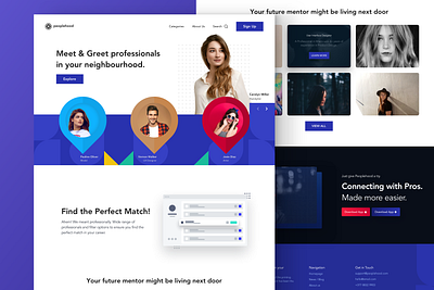 Peoplehood Landing Page - Day 1 blue career colorful colorful design desktop ui landing page landing page concept landing page design landing page ui landing pages networking people professionals ui design violet website design