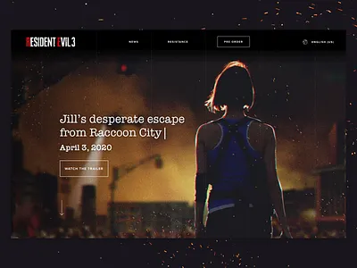 Landing Page - Resident Evil 3 Remake - CAPCOM [2] landing page resident evil ui ux visual design web design