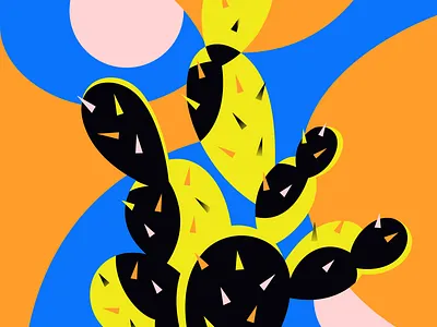 Prickly Pear cactus cocaine rodeo cowboy illustration western