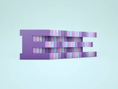 Letter E slide 36daysoftype 36daysoftype07 animation c4d cinema 4d cinema4d gif letter e loop minimal octane simple textures
