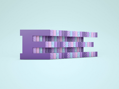 Letter E slide 36daysoftype 36daysoftype07 animation c4d cinema 4d cinema4d gif letter e loop minimal octane simple textures