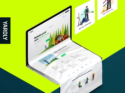 Yardly Homepage about homepage iconography illustraion lawncare services styleguide ui user experience user interface ux webapp webdesign