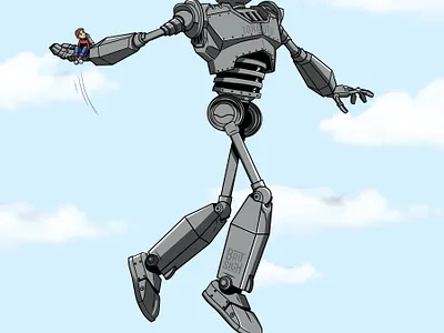 The Iron Giant / Vince Carter adobe adobe draw apple pencil basketball digital art dunk contest fan art graphic design illustration iron giant mashups nba vince carter