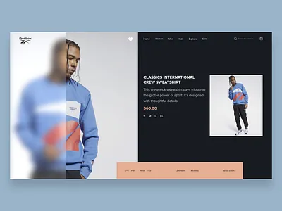 Reebok UI Concept adobe xd branding concept design landing page mobile tbilisi typography ui ui ux ui design uidesign ux ux ui ux design uxdesign uxui web web concept web design