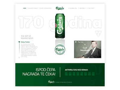 Carlsberg Landing Page app clean design icon logo minimal product design typography ui ux web