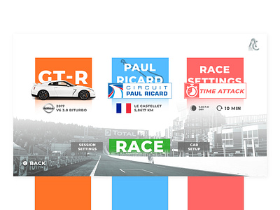 Assetto Corsa // Race Settings assetto console corsa dailyui driving game motorsport race racecar setting uidesign ux