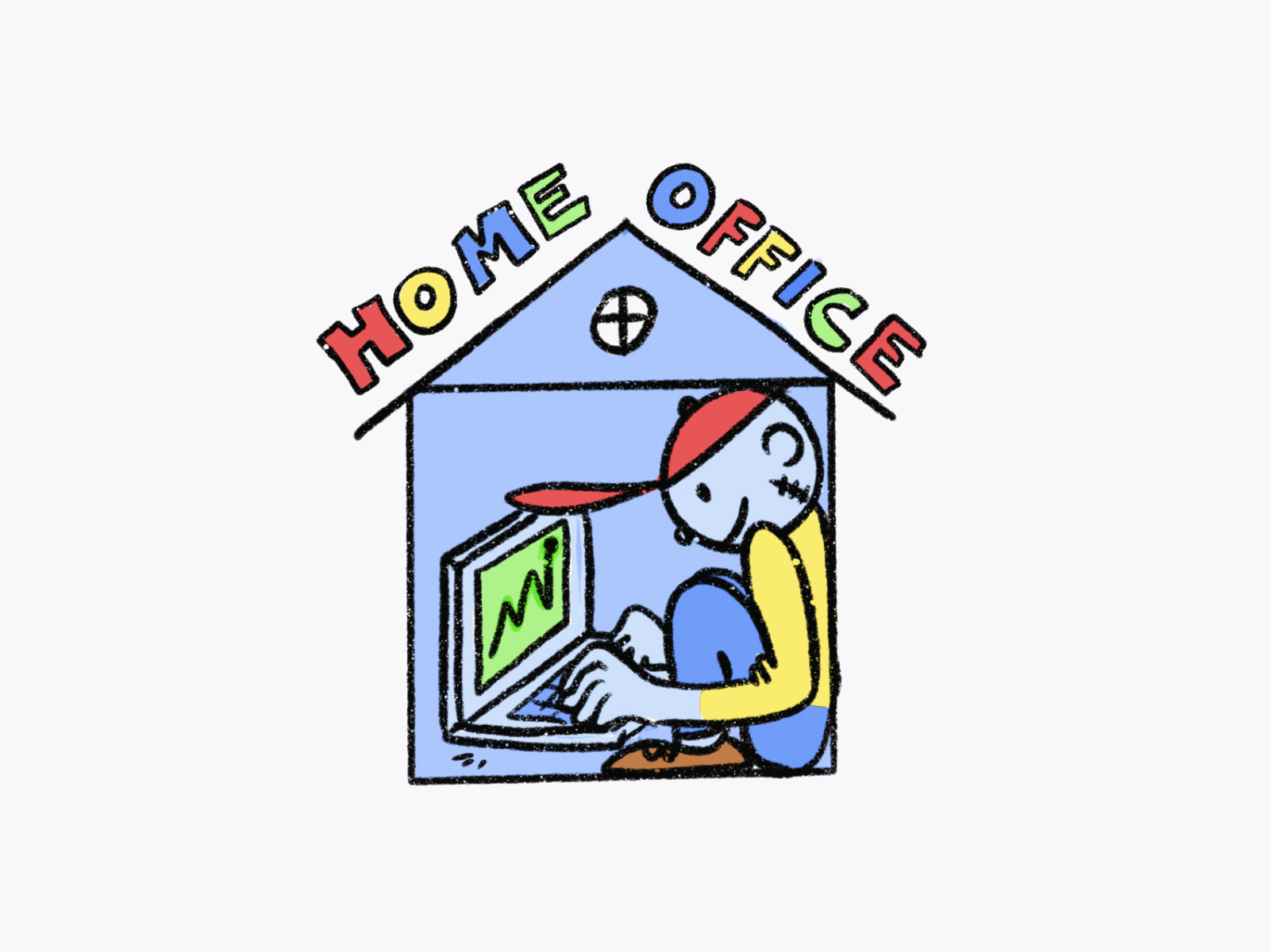 Home Office animation animation 2d animation design cartoon character design design doodle drawing gif home office illustration procreate app procreateapp