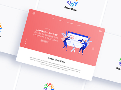 Stars Care Website Slide 1 app brandidentity branding care design education website educational app illustration logo minimalist typography userinterface website design