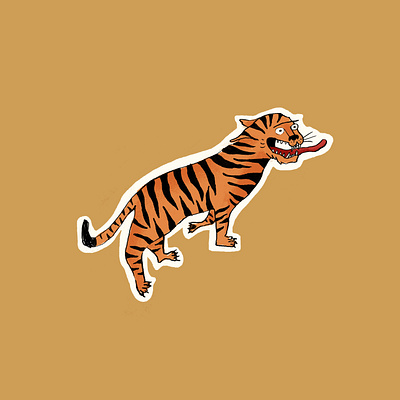 Tiger and tongue illustration