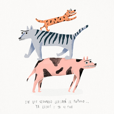Over three animals animal illustration illustration tiger