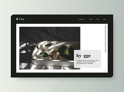 Cosy adobe xd daily ui hygge landing page lifestyle minimalist ui website