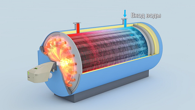Animation "Industrial hot water boiler" 3d animation 3d model