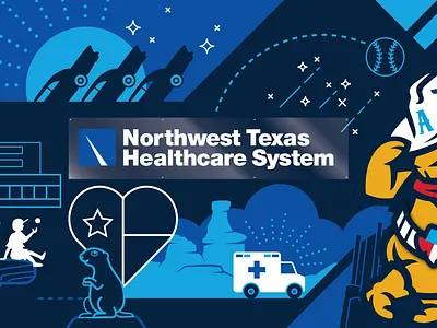 Sod Poodles Suite Wrap amarillo baseball blue healthcare hospital layers prairie dog print texas wall wrap