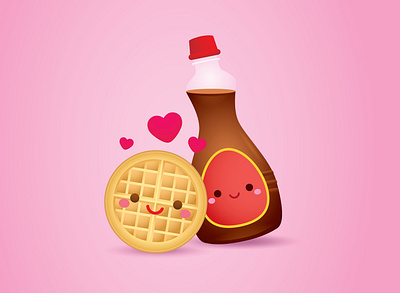 Waffle + Syrup character character design cute illustration jerrod maruyama kawaii vector