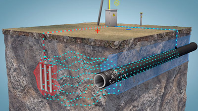Still from animation about cathodic protection 3d animation 3d modeling educational explainer industrial