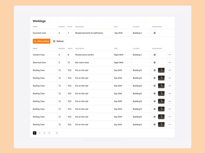 Raken - Add to table animation construction construction technology design iteration ui