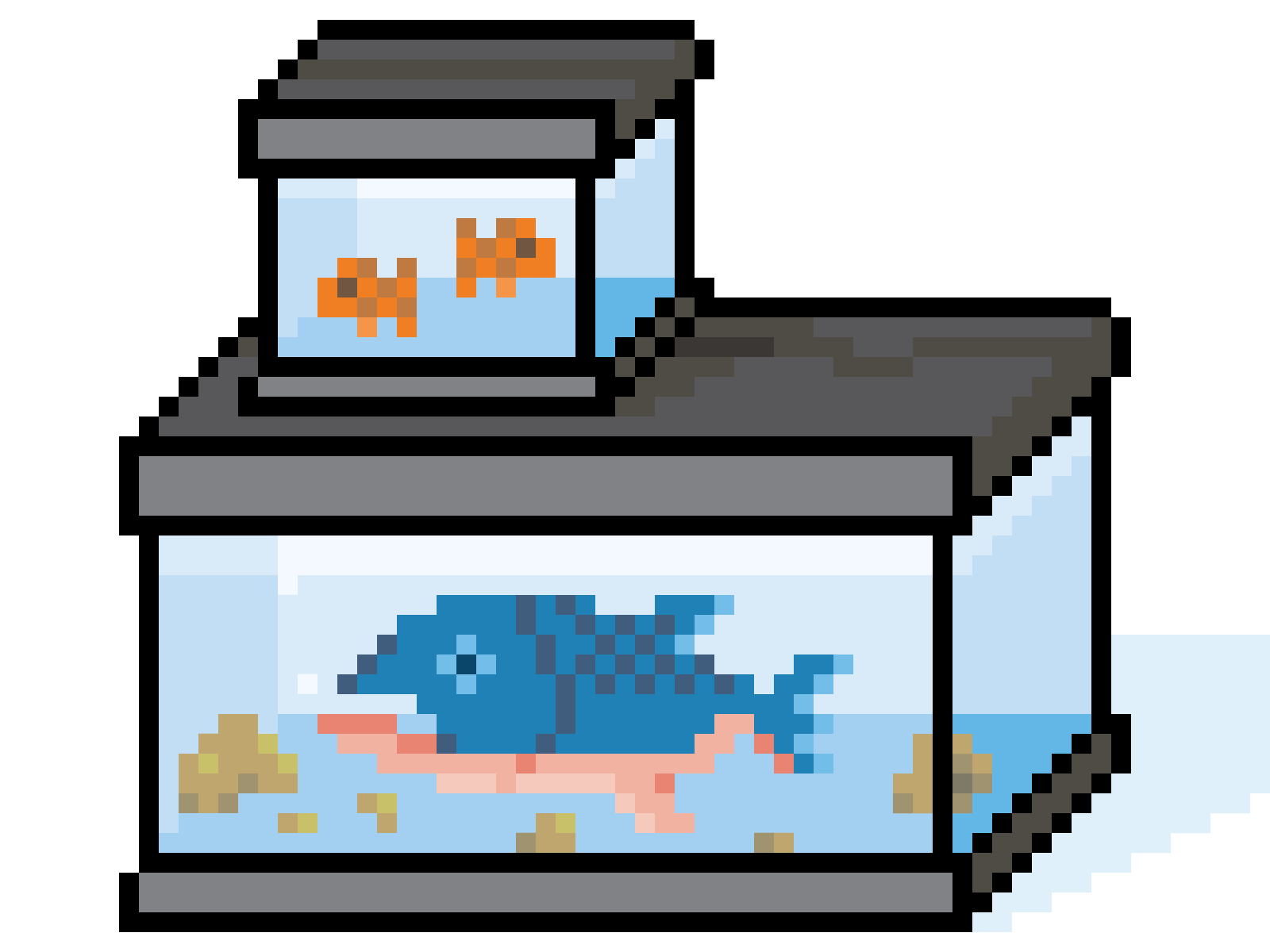 Fish for Blathers 8 bit 8bit animal animal crossing animation fish gif illustration nintendo nintendo switch tank