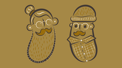 Cool Beans bean coffee coffee bean cool doodle glasses hipster illustration manbun moustache